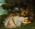 G.Courbet: 'Ragazze in riva alla Senna'